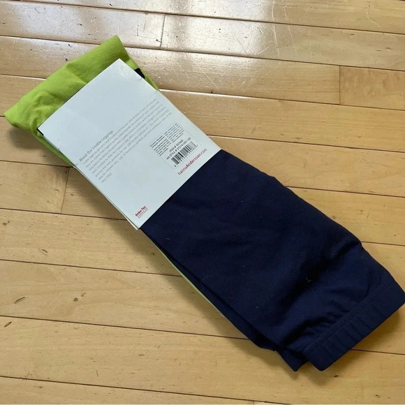 NEW Hanna Andersson Girls 2 Pack Size 130 Neon Green / Navy Blue Leggings Lot - Picture 3 of 5